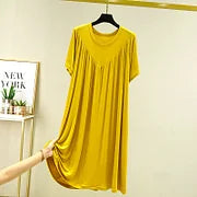 🔥【50% ZĽAVA】💖【S-4XL】【40-180kg】✨2025 Pyžamové šaty – mäkké, pohodlné a uvoľňujúce, s krátkym rukávom 🌙🛌