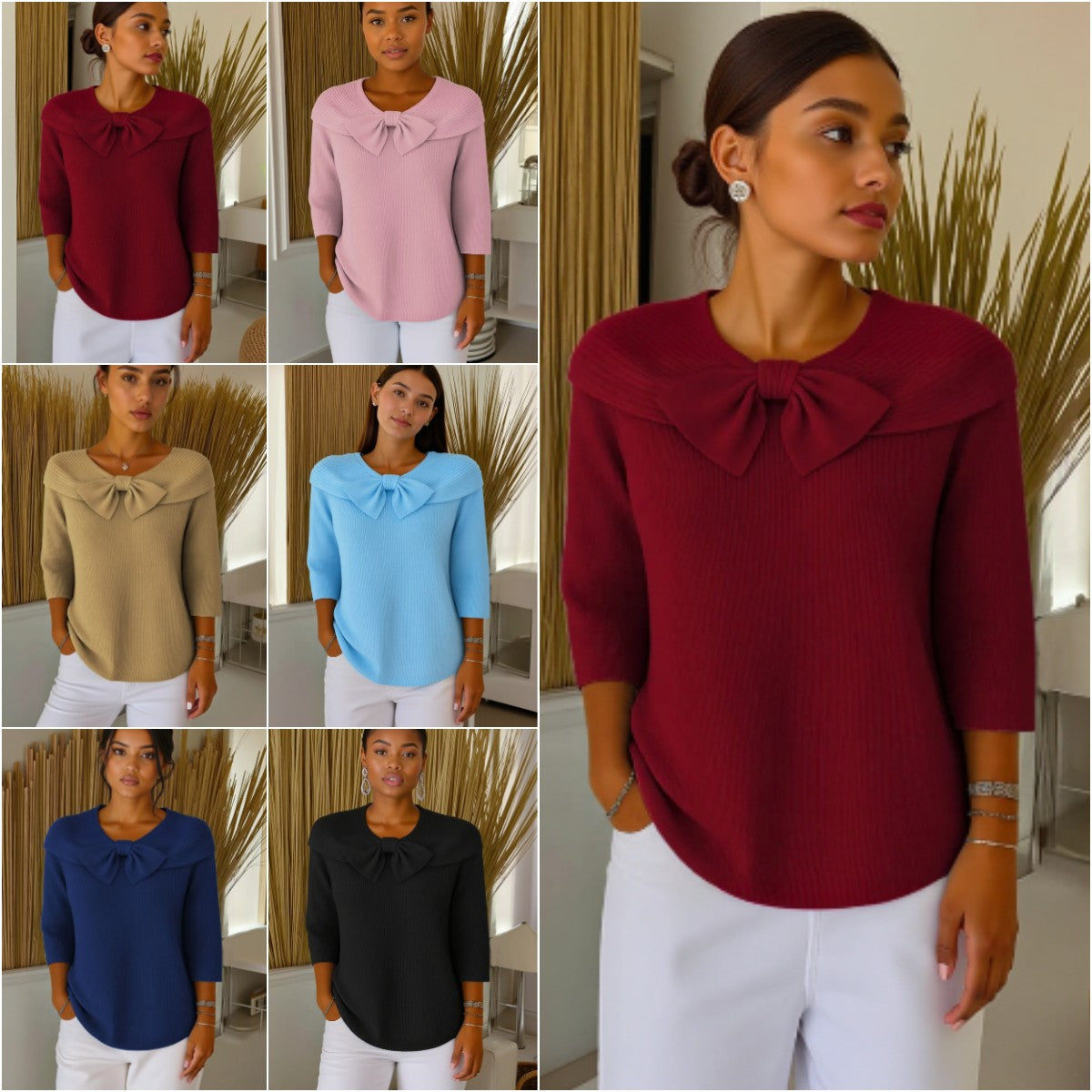 🔥【AKCIJA 50% OFF】Dolgorokav francoski pulover – Eleganten in vsestranski Velikosti S-5XL