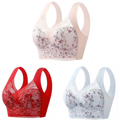 🔥【3 szt. w zestawie】Wygodny biustonosz z jedwabiu lodowego – oddychający i bez fiszbin · 50% taniej