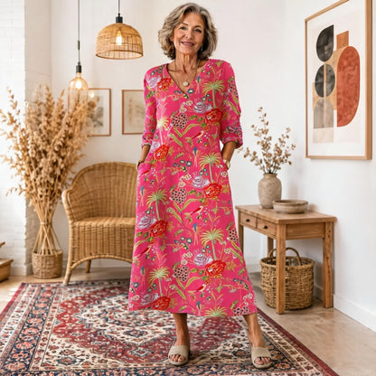 ✨【S-5XL】Sukienka maxi w stylu boho z etnicznym wzorem i korzystnym krojem