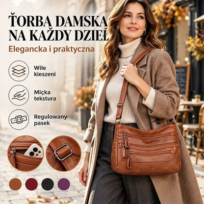 🔥 Modna torba na ramię z miękkiej skóry o dużej pojemności
