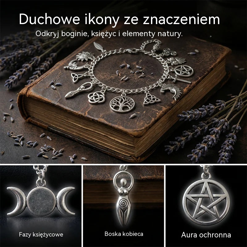 🔥【Kup 1, a 1 dostaniesz gratis!】2 za 99z Bransoletka z zawieszkami w stylu vintage o mistycznym charakterze dla kobiet – biżuteria w stylu niebiańskim, gotyckim i boho 🔮✨