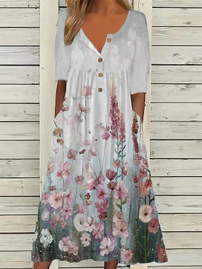 💃✨ 【S-3XL】Nowa sukienka damska 2026 z modnym nadrukiem i kieszeniami 🔥 Styl casual & luźny 👋 Must-have na lato