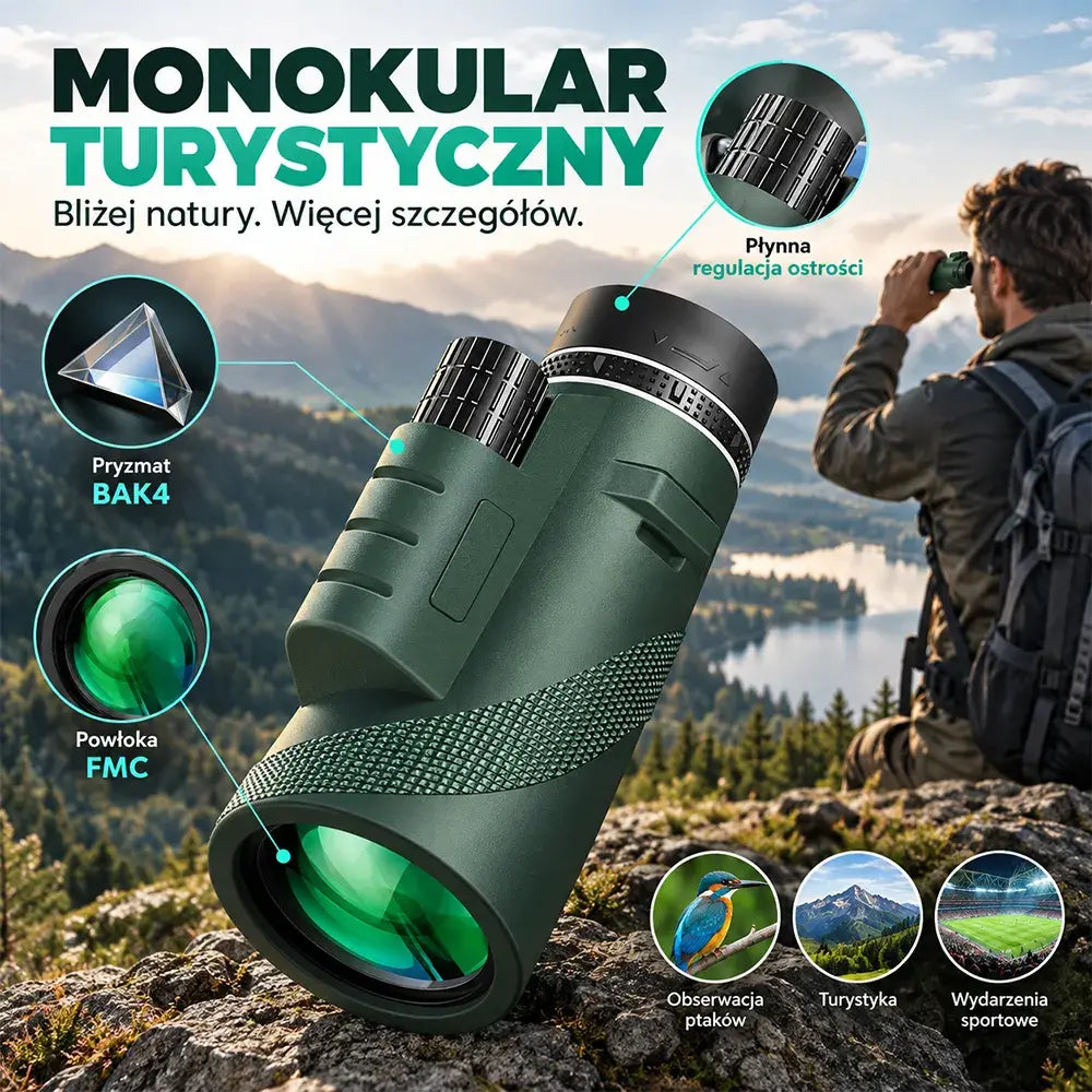 😍🔭【Oferta limitowana】Monokular o wysokiej rozdzielczości w jakości wojskowej – idealny do polowań i obserwacji z daleka 🎯🌌