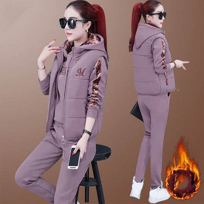 🔥【S–5XL】2025 Nový dámský teplý komplet: kalhoty + svetr + vesta · Sametově zesílené · Pohodlné na zimu · -50% + rychlé doručení