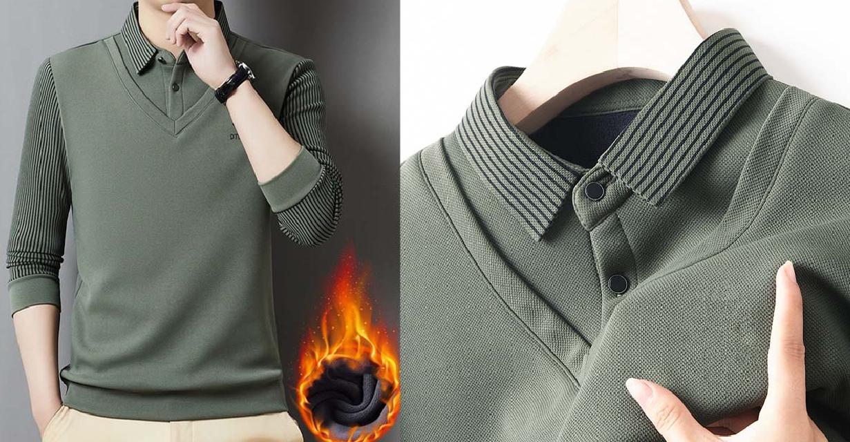 🔥 Ofertă sezonieră -50% 【M-4XL】👔 Set premium pentru bărbați din cașmir, călduros, cu bluză cu mâneci lungi