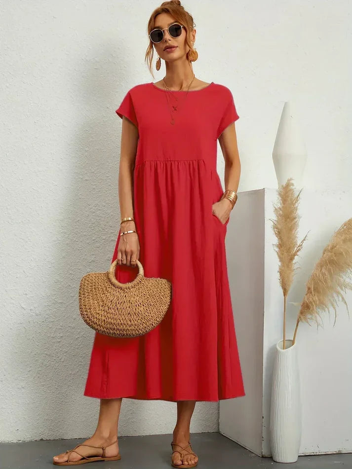 🌸【S-4XL】Zwiewna sukienka midi damska na lato – lekka i elegancka
