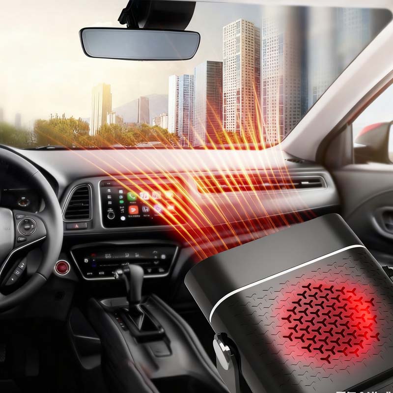 🚗🔥 Prenosni avtomobilski grelec in ventilator 2 v 1 – 360° vrtenje, hitro odmrzovanje, ogrevanje in hlajenje · tih in enostaven za uporabo v vseh letnih časih