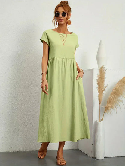 🌸【S-4XL】Zwiewna sukienka midi damska na lato – lekka i elegancka