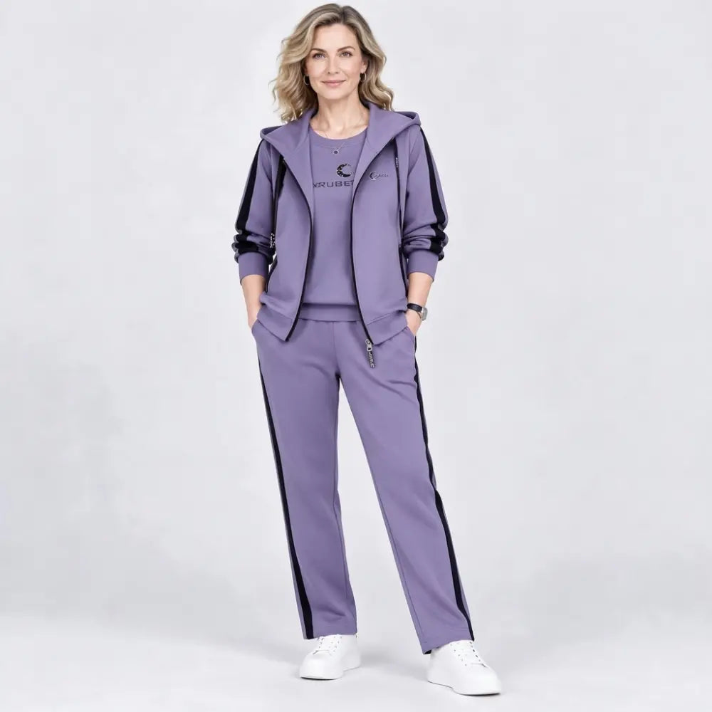 🎈【M-4XL】Damowy zestaw 3-częściowy 2026 – bluza z kapturem, na jesień i zimę, luźny, sportowy, w dużych rozmiarach, dla mam