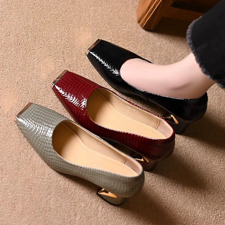 🔥 Buty damskie 35–42 na słupku – kwadratowy nosek, eleganckie i wygodne