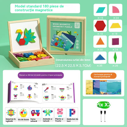 🧩 Juego educativo Tangram de madera con tablero doble cara – 🎁 Super oferta · Solo por tiempo limitado