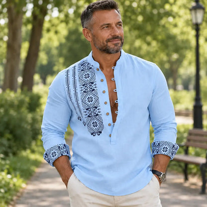 🔥【S–3XL】Męska koszulka polo z długim rękawem i nadrukiem – stylowy kołnierzyk, wygodna na jesień i zimę