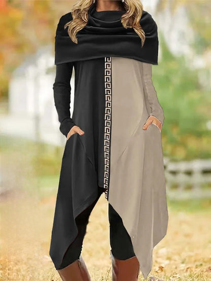 🔥【S-3XL】Modna potiskana obleka – omejena ponudba s 50% popustom! Eleganten potisk, nova favoritka za jesen in zimo.