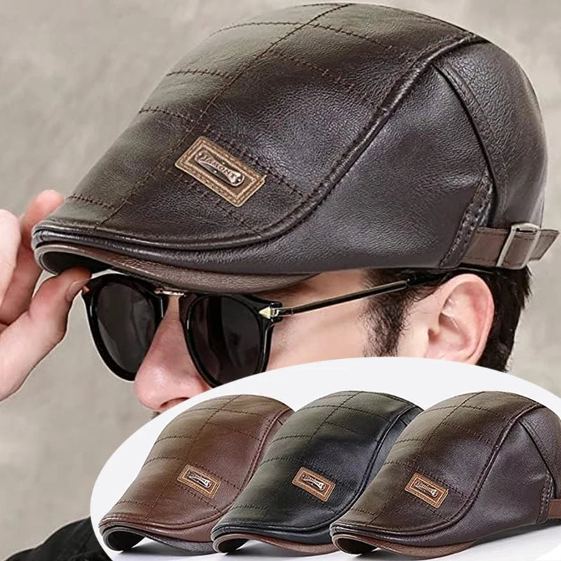 🧢🔥【Kup jeden, a drugi dostaniesz gratis】Skórzany beret męski – Retro styl na jesień i zimę