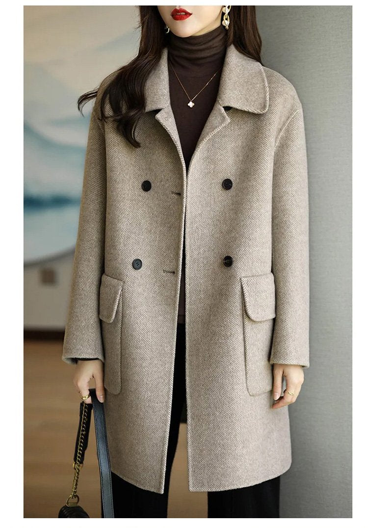 🔥【Ново есенно🔥】【M-2XL】Ново кашмирено яке с двоен слой за есен-зима – Високо качество