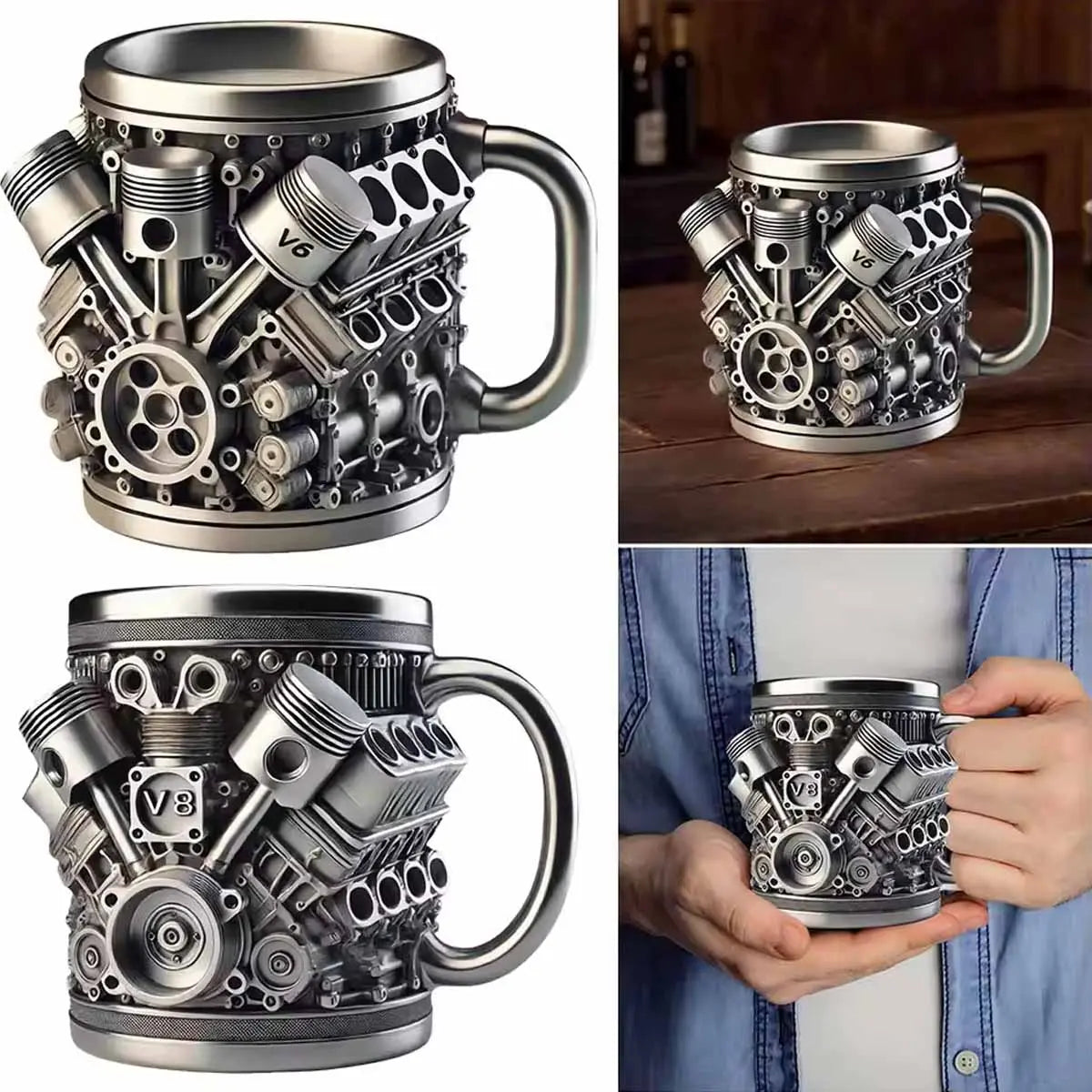 🎁☕Creative Engine V6V8 Kubek do kawy ze stali nierdzewnej