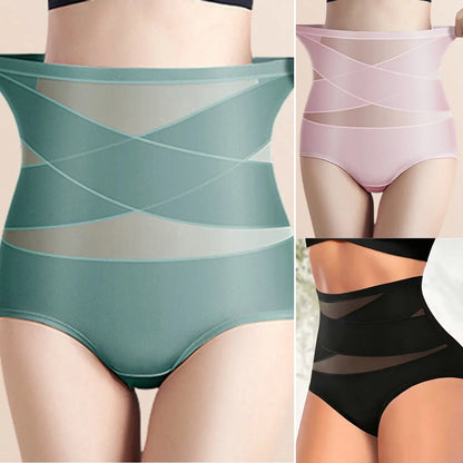 🔥 Majtki damskie z wysokim stanem plus size – krzyżowy fason, modelowanie brzucha i wygodne dopasowanie ✨