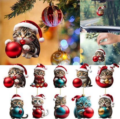 🎄🚗😺【10 бр】Котешки коледни украшения за елха и кола · Безопасни · -50% + бърза доставка