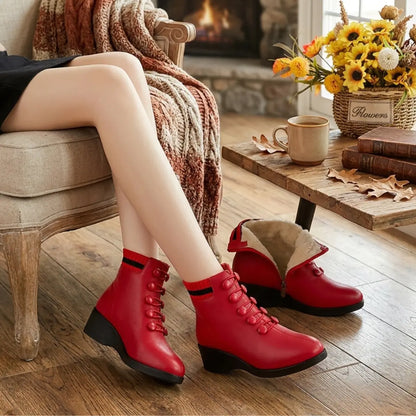 💟【40% ZNIŻKI】👢【35-41】2026 Jesienne i zimowe modne damskie kozaki z miękkiej skóry i skośnym obcasem