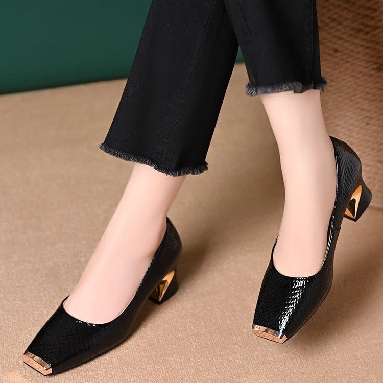 🔥 Buty damskie 35–42 na słupku – kwadratowy nosek, eleganckie i wygodne