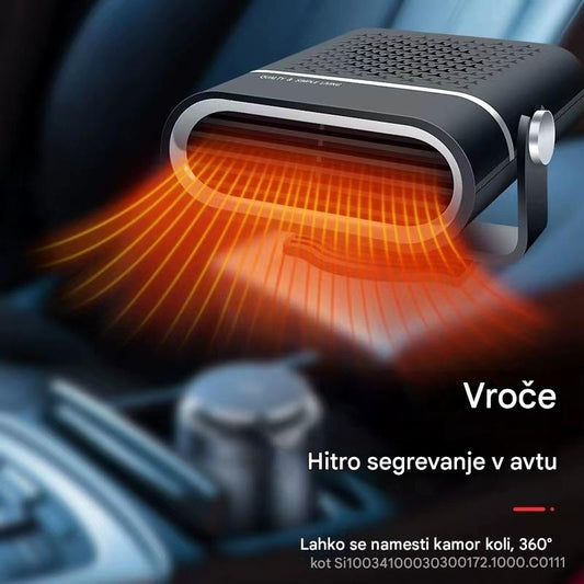 🚗🔥 Prenosni avtomobilski grelec in ventilator 2 v 1 – 360° vrtenje, hitro odmrzovanje, ogrevanje in hlajenje · tih in enostaven za uporabo v vseh letnih časih