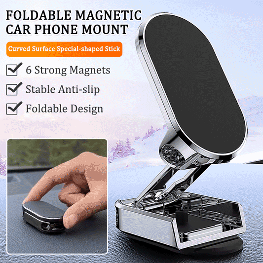 🔥【1+1 Gratis⏳】📱Suport Telefon Auto cu Ventuză Magnetică 🧲 Rotativ 360° & Pliabil 🚗