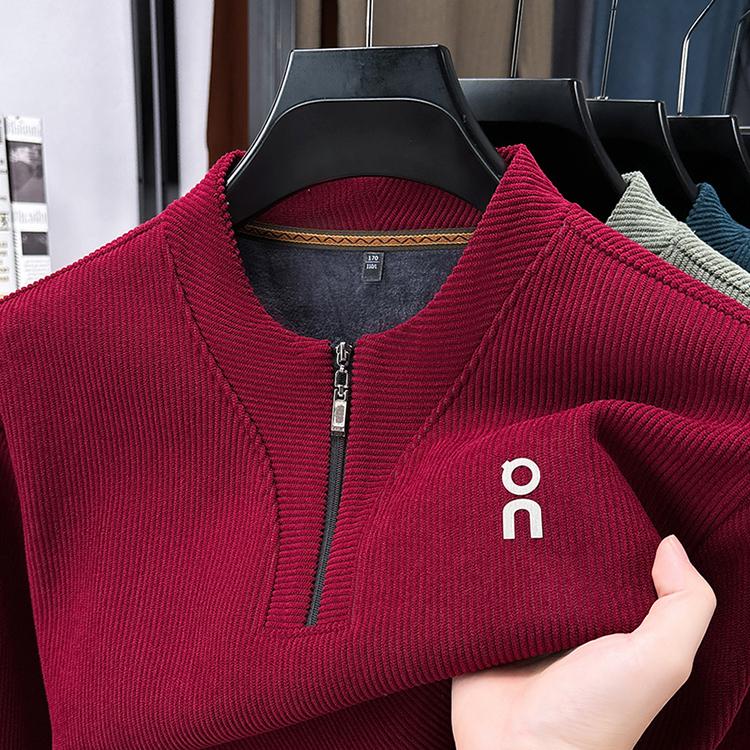 🔥 【M-4XL】Nová módna mikina z hrubého flisu s bleskom do polovice
