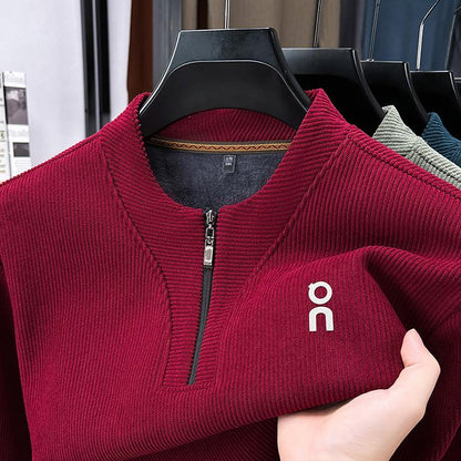 🔥 【M-4XL】Nová módna mikina z hrubého flisu s bleskom do polovice