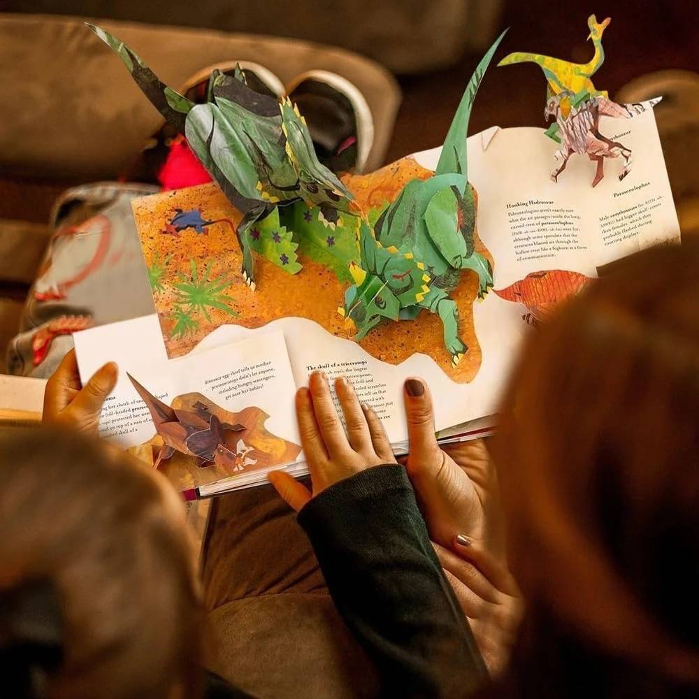 📕😍 3D Encyklopedia Prehistorii – Dinozaury · Rozkładana książka edukacyjna dla dzieci