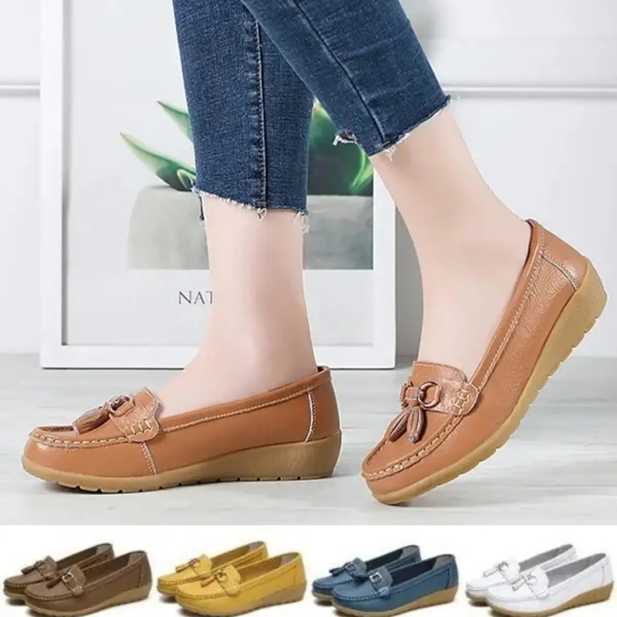 🔥【35-44】Nowe, oddychające i wygodne damskie skórzane buty z miękką podeszwą