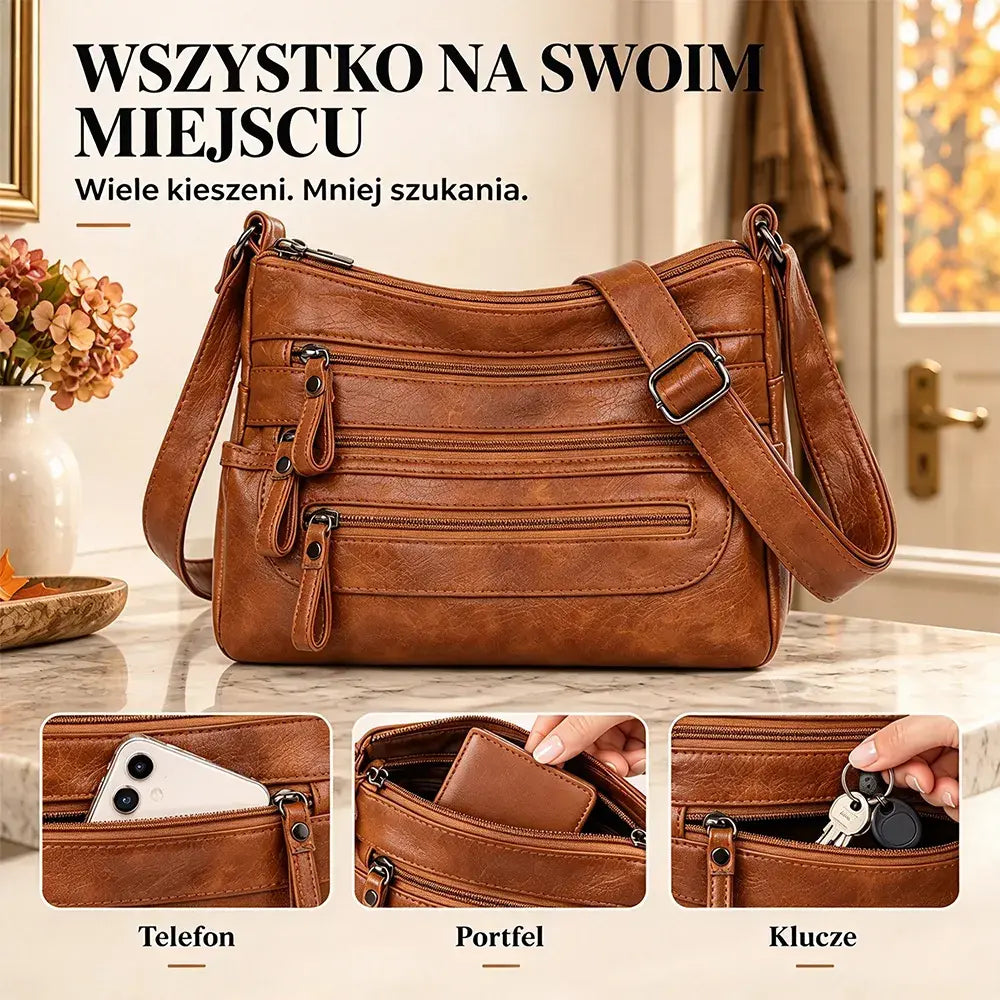 🔥 Modna torba na ramię z miękkiej skóry o dużej pojemności