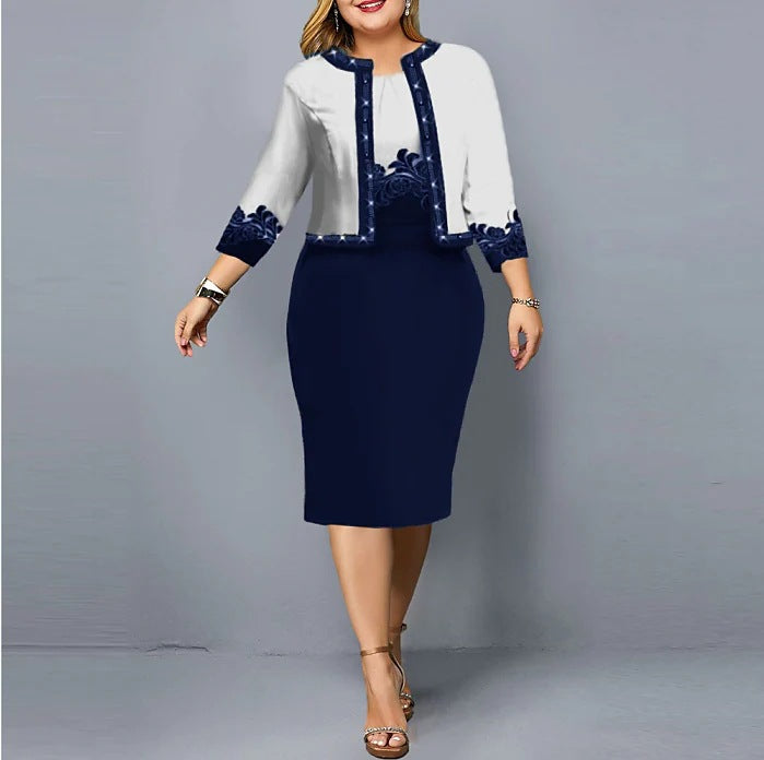 👗【S-5XL】Dámsky dvojdielny outfit – Štýlový komplet pre plus veľkosti (top + sukňa)