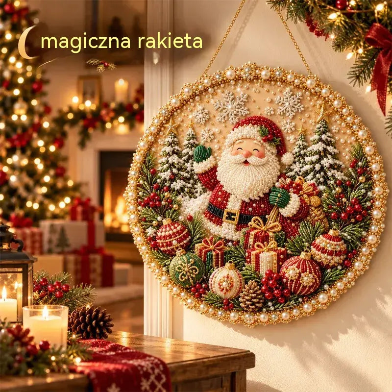 ✨【4 wzory】Zestaw DIY do tworzenia dekoracyjnych wieńców z koralików i pereł – ozdoba 3D na każdą porę roku i Boże Narodzenie 🌟