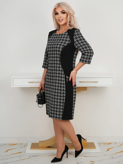 🌷🌞【S-5XL】Nowa zimowa ciepła sukienka w kratę