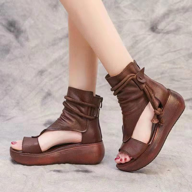 🔥【Limitovaná 50% zľava】🤩✨【35-40】 Módne nové sandále z mäkkej kože s otvorenou špičkou a hrubou podrážkou