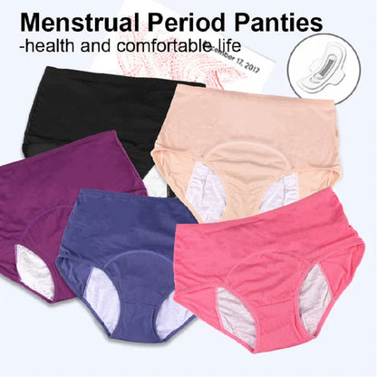✨【L–8XL】【5 piezas】Ropa interior protectora – 💕Ideal para días de menstruación, diseño especial para tallas grandes