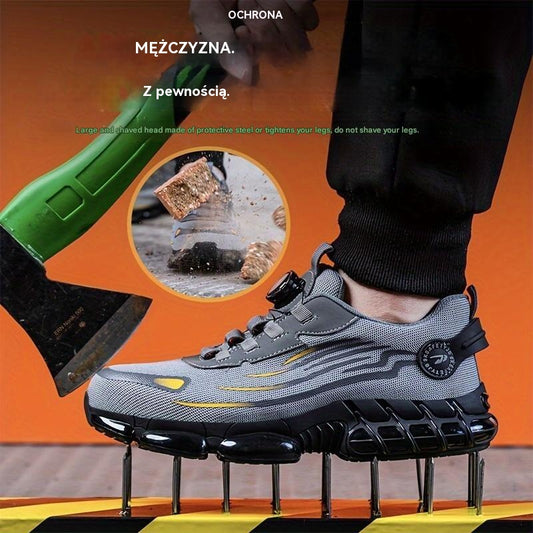 💥 Codzienne buty robocze odporne na uderzenia i przebicia, ze stalowym noskiem, wygodne i antypoślizgowe obuwie ochronne