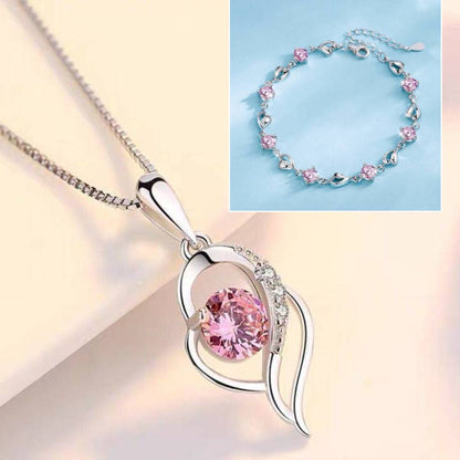 💎💖【Akcja 1+1】✨ Luksusowy zestaw ze srebra 925 – bransoletka i naszyjnik