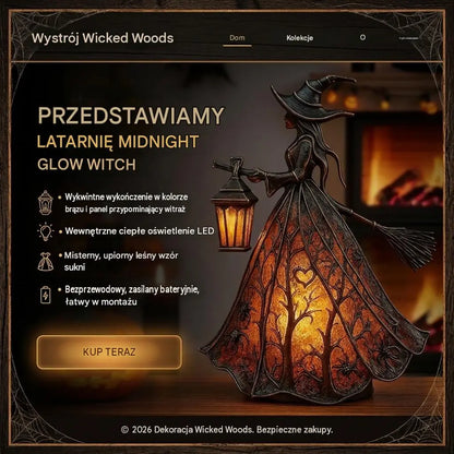 🧙‍‍♀️ Lampa czarownicy na Halloween, straszna gotycka dekoracja w kształcie latarni, wyjątkowa dekoracyjna figurka lampy stołowej, lampka nocna na nogach, odpowiednia do domu, ganku, biura, dekoracji na imprezę, może służyć jako prezent na Halloween.