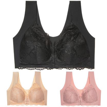 ✨【3 kusy】Veľká sexy podprsenka s predným zapínaním bez kostice – Krásny dizajn na chrbte + Zľava