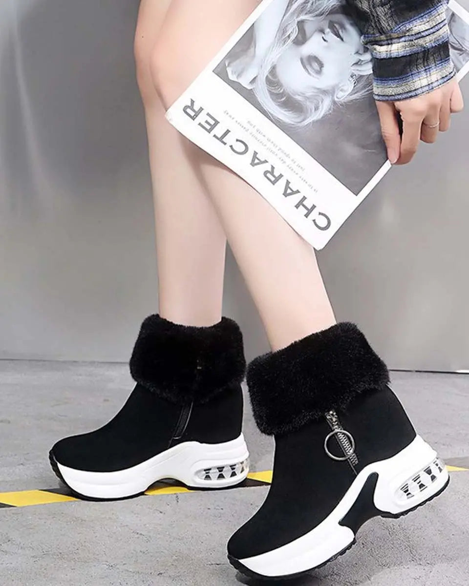 🔥😍【35-43】Damskie buty jesienno-zimowe z grubą podeszwą, ocieplane polarem, ciepłe i swobodne