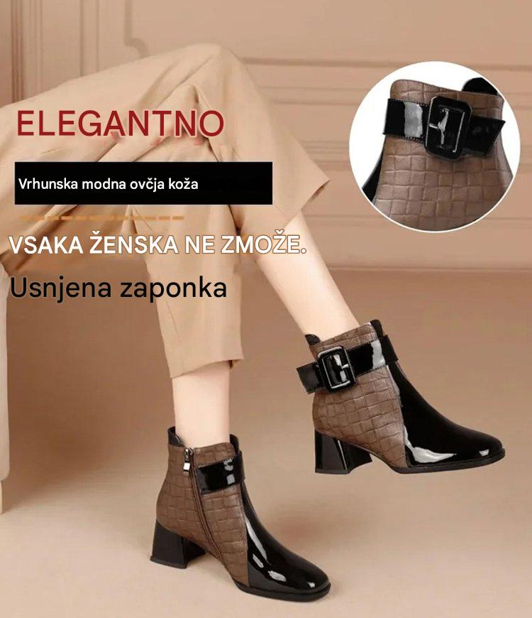 🔥【35–40】【Nova kolekcija – akcijska cena】Elegantni ženski gležnjarji iz prave ovčje kože · Ročno izdelani · Topli in udobni