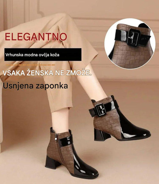 🔥【35–40】【Nova kolekcija – akcijska cena】Elegantni ženski gležnjarji iz prave ovčje kože · Ročno izdelani · Topli in udobni