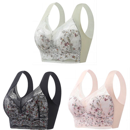 🔥【3 szt. w zestawie】Wygodny biustonosz z jedwabiu lodowego – oddychający i bez fiszbin · 50% taniej