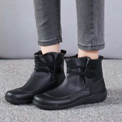 🌺👢【35-43】Damskie zimowe buty z naturalnej skóry – śniegowce ze wsparciem łuku stopy, antypoślizgowe i ciepłe buty zimowe
