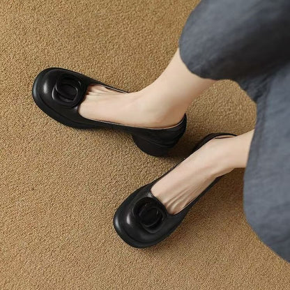 【Omezená nabídka】【35-40】2025 Pohodlné kožené boty 👠 Retro podpatek 5 cm 🌟 Elegantní a univerzální
