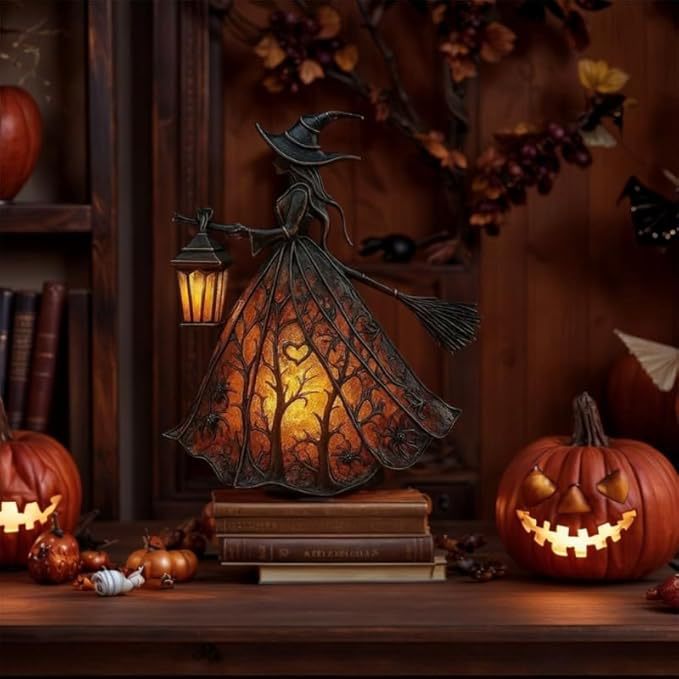 🧙‍‍♀️Zastrašujući gotički ukras za lampu, jedinstvena ukrasna figurica za stolnu lampu, noćno svjetlo na nogama, pogodno za dom, trijem, ured, ukras za zabavu