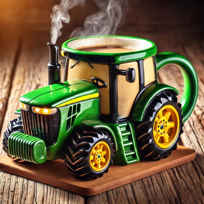 🚗☕Retro filiżanka do kawy w kształcie traktora rolniczego