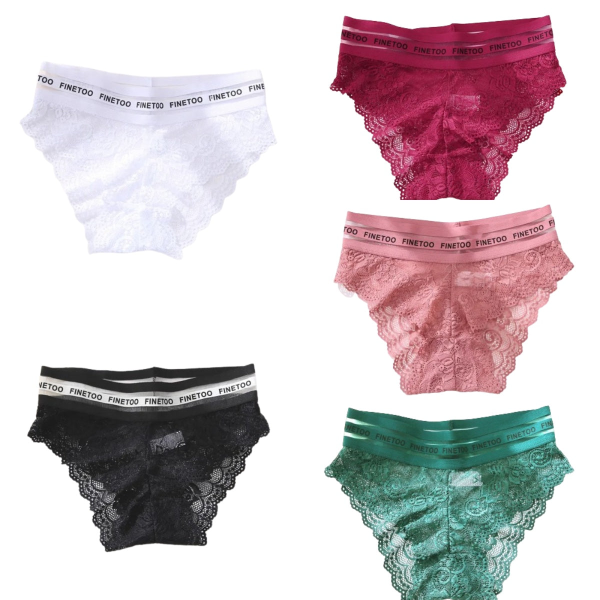 🔥【Set 5 bucăți】🎀Chiloți sexy din dantelă – Eleganți, comozi și feminini 💖